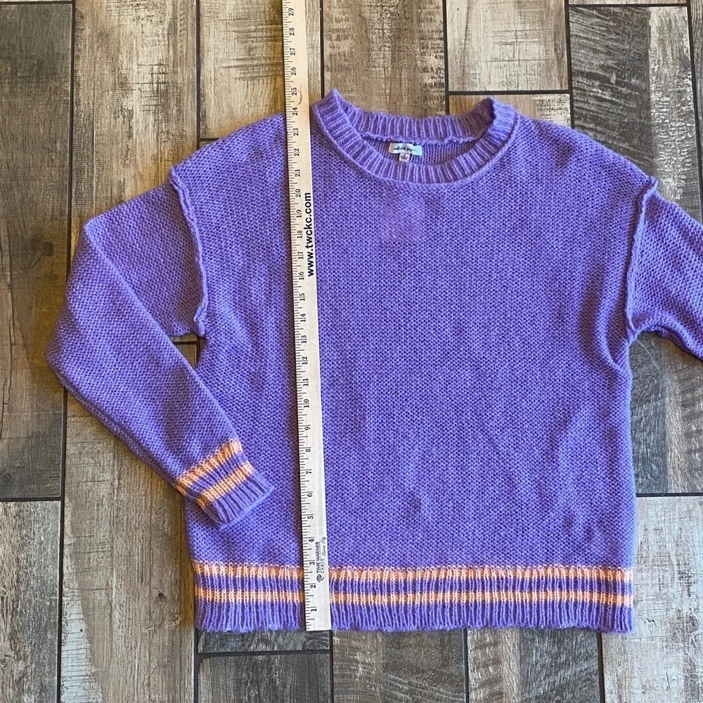 Purple Knit Sweater with peach Stripes 🆕